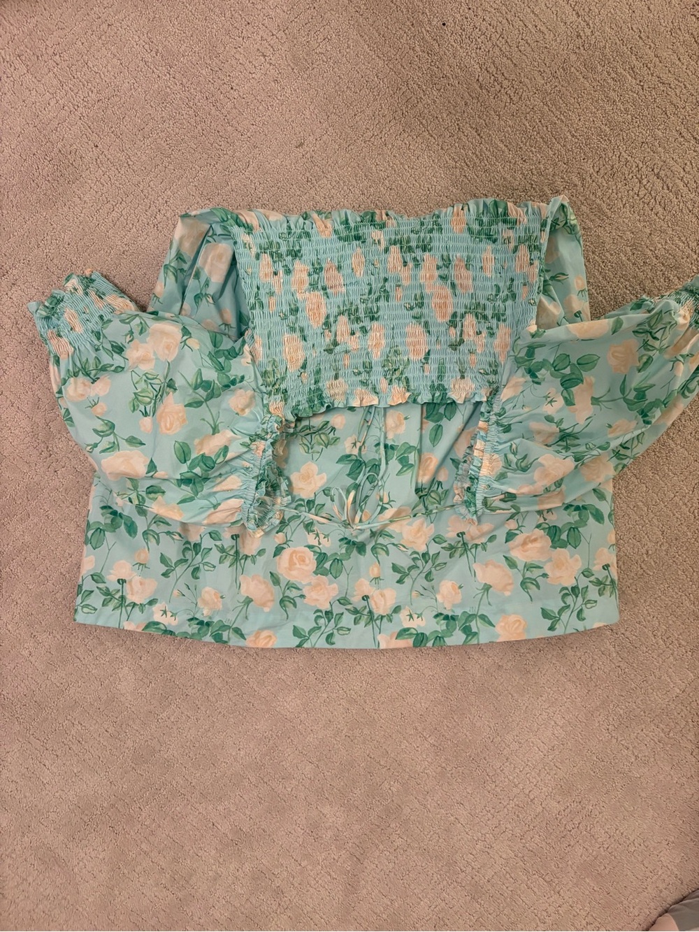 Hill House Mint Floral Puff-Sleeve Dress - Picture 2 of 3